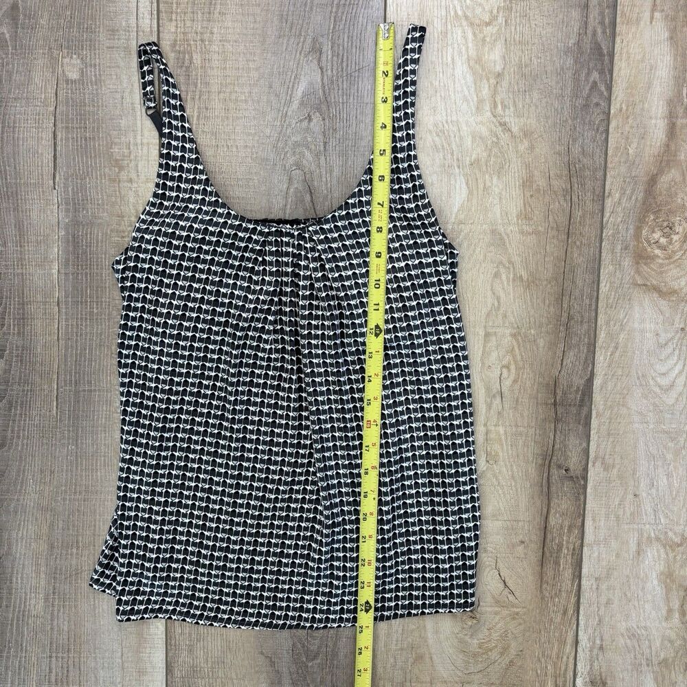 Vtg Y2K Geometric Black Gray Womens Tank XS Going Out Top Silky Layering Piece - Picture 10 of 11